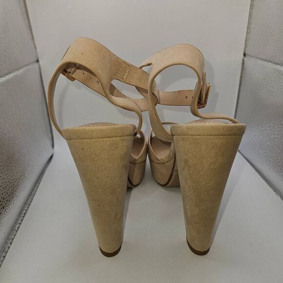 DREAM PAIRS Womens DHS216 Chunky Block Platform High Heels Beige Size 7.5 - Picture 4 of 5